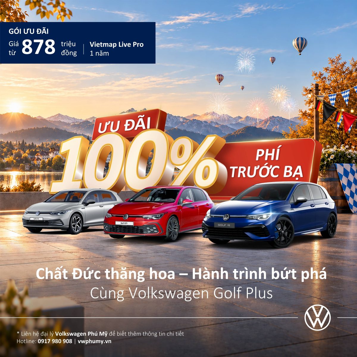 Giá Volkswagen Golf Plus tháng 10/2026 tại Volkswagen Phú Mỹ