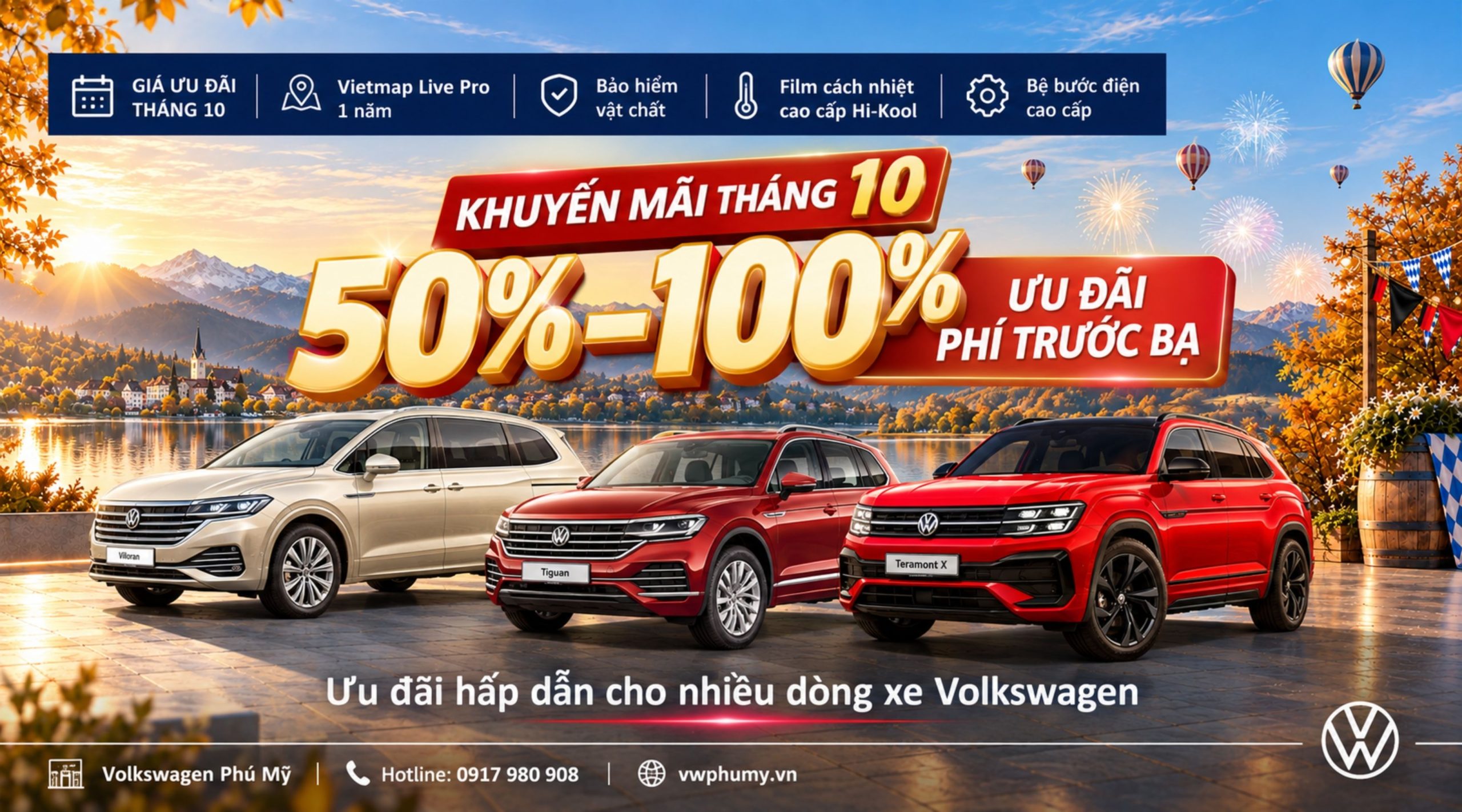 Giá Xe Volkswagen Tháng 10/2026: Viloran, Golf, Teramont, Touareg, Tiguan
